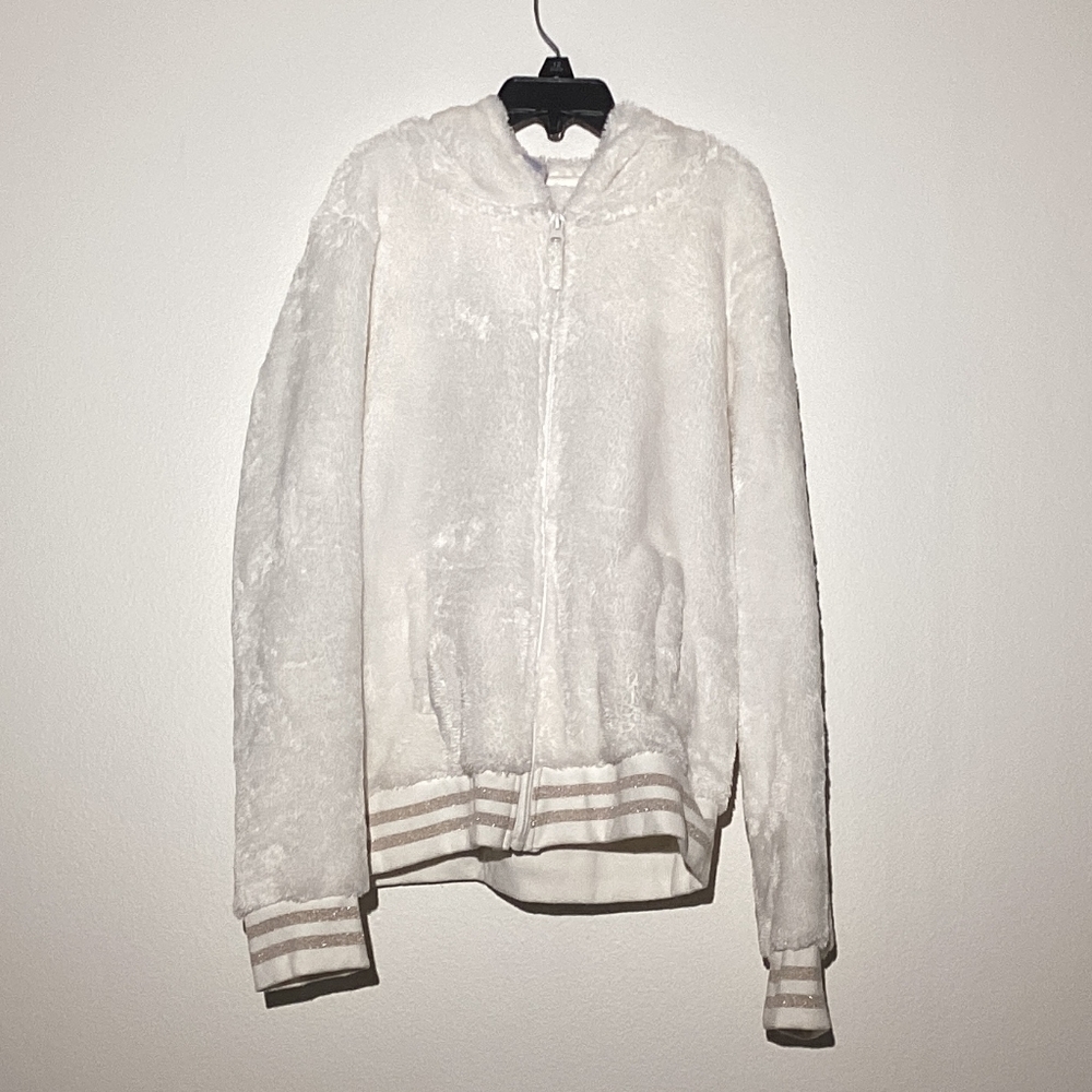 Arizona Jean Co. Juniors Winter White Faux Fur Bomber Jacket